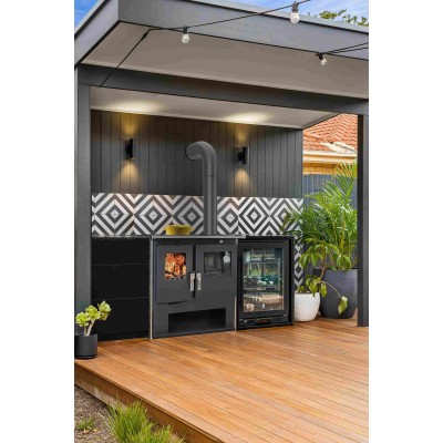 Fogão à lenha Verso CS Ceramic com placa vitrocerâmica, Esquerda, 7.7kW - Produtos para comparar