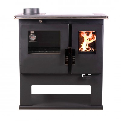 Fogão à lenha Verso CS Inox Ceramic com forno em aço inoxidável e placa vitrocerâmica, Esquerda, 7.7kW - Produtos para comparar