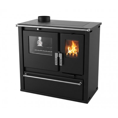 Fogão à lenha Verso CS Plus com forno em aço inoxidável e placa em aço, Preto, Esquerda, 7.7kW - Produtos para comparar