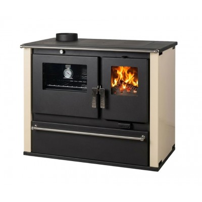 Fogão à lenha Verso CS Plus com forno em aço e placa em aço, Marfim, Esquerda, 7.7kW - Produtos para comparar