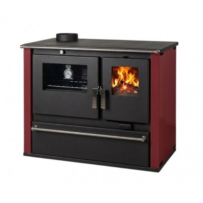 Fogão à lenha Verso CS Plus com forno em aço e placa em aço, Vermelho, Esquerda, 7.7kW - Produtos para comparar