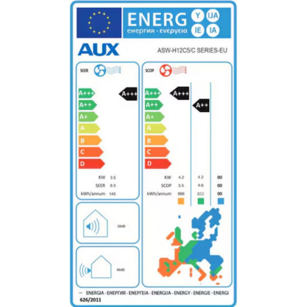 Ar condicionado inverter com WiFi AUX C-Series, 12000 BTU | Condicionadores de ar de parede | Ar condicionado |