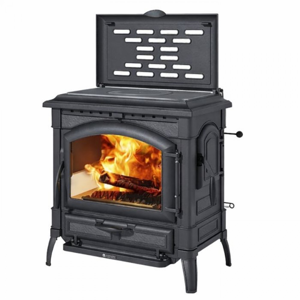 Salamandras ferro fundido a lenha italiana La Nordica Isotta CC Lean com placa de cozinha, 9.3kW | Fogões a lenha |  |