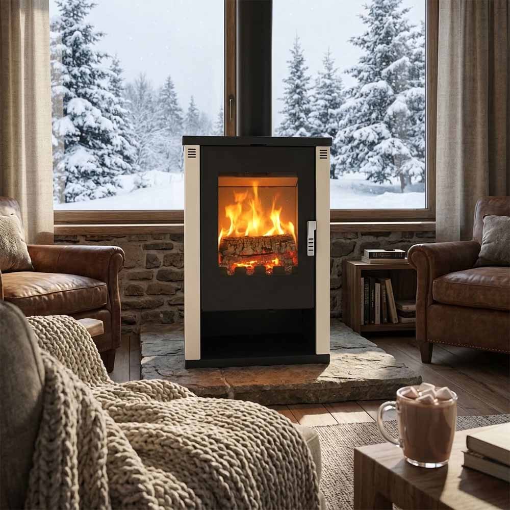 Salamandra a lenha Verso Lheia Ivory, 7.5 kW | Salamandras a lenha com ventilação | Salamandras a lenha |