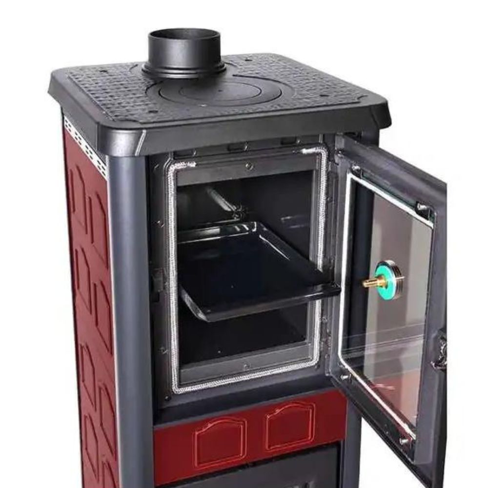 Salamandra a lenha com forno italiana La Nordica Gemma Forno, vermelha, 7.3kW | Salamandras a lenha com forno | Salamandras a lenha |