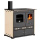 Salamandras a lenha com forno Prometey Perfect Eco Lux com saída de fumos à esquerda, cor marfim, 7,5 kW |  |  |