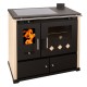 Salamandras a lenha com forno Prometey Perfect Practik Lux com placa de cerâmica, saída de fumos à direita, cor marfim, 9,5 kW |  |  |