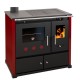 Salamandras a lenha com forno Prometey Perfect Practik Lux com saída de fumos à esquerda, cor bordô, 9,5 kW |  |  |
