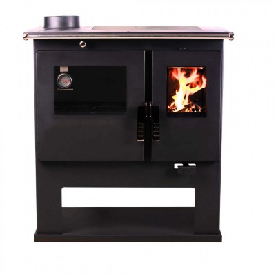 Fogão à lenha Verso CS Inox com forno em aço inoxidável, Esquerda, 7.7kW - Produtos para comparar