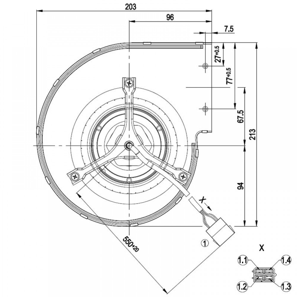 Ventilador centrífugo EBM para salamandras a pellets Edilkamin, Karmek One, Outras caudal 590 m³/h | Ventiladores e sopradores | Peças de salamandra a pellets |