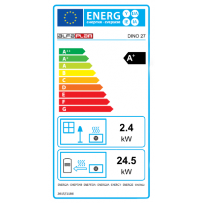 Salamandra a pellets para aquecimento central Alfa Plam Dino 27, Marrom, 27 kW - Produtos para comparar