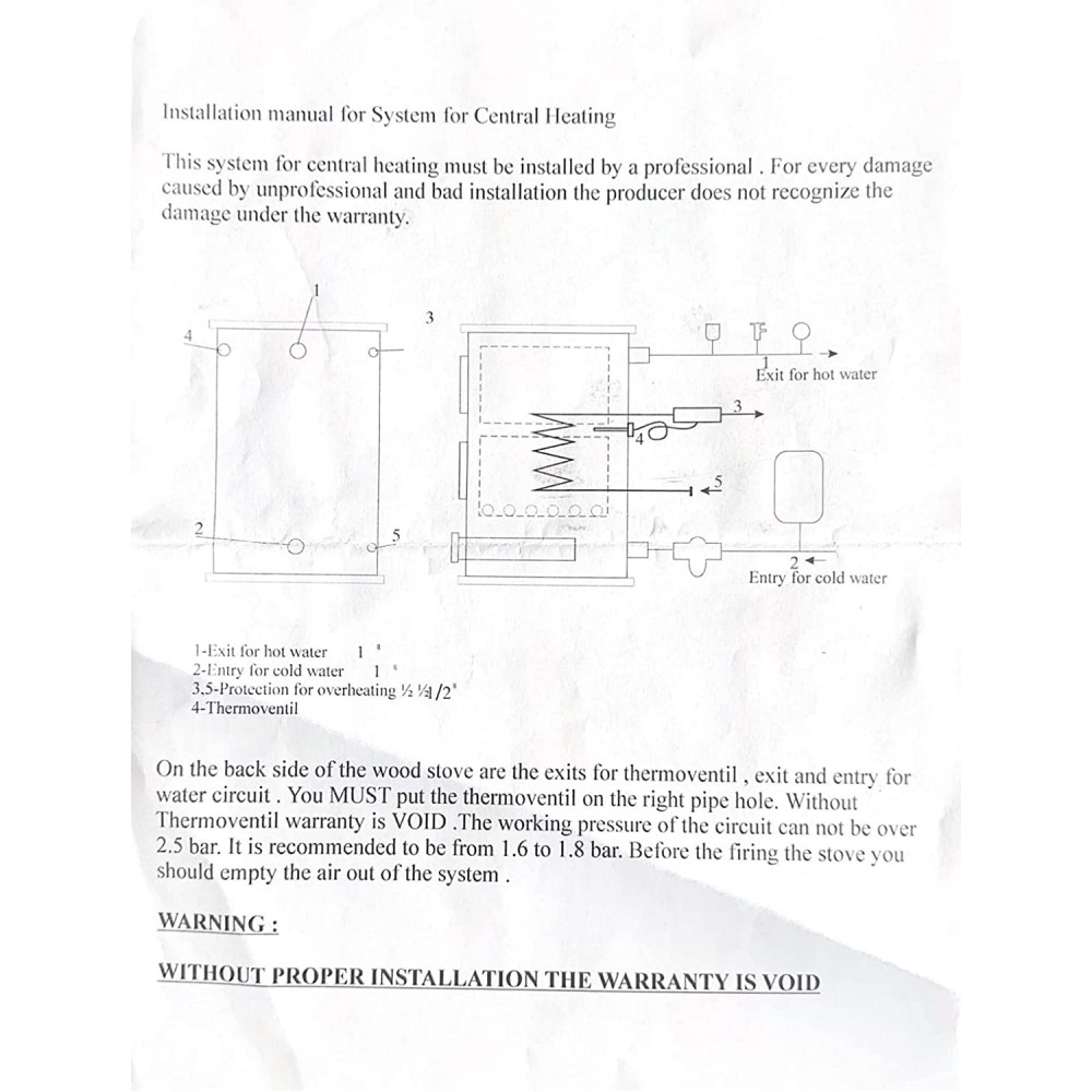 Fogão à lenha para aquecimento central Horvat Polar HTTE, 28 kW | Fogões a lenha | Lenha |