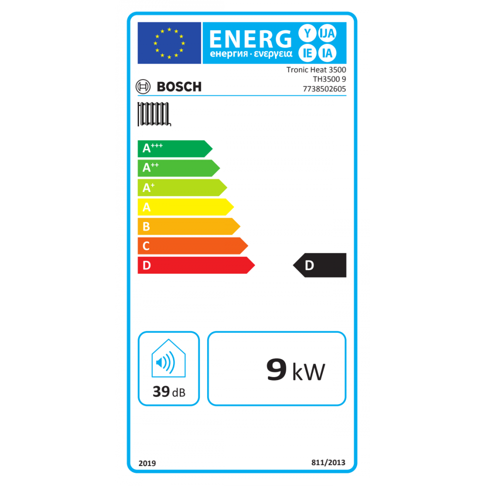 Caldeira elétrica para aquecimento e água quente doméstica Bosch TRONIC HEAT 3500, 9 kW | Caldeiras elétricas |  |