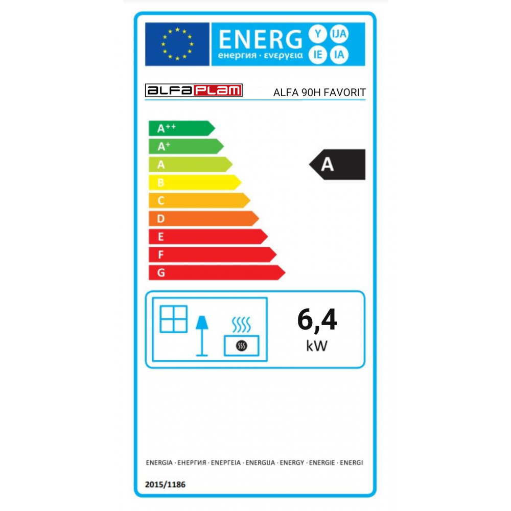 Fogão à lenha Alfa Plam Alfa 90 H Favorit Marrom Esquerda, 6.4kW | Fogões a lenha | Lenha |