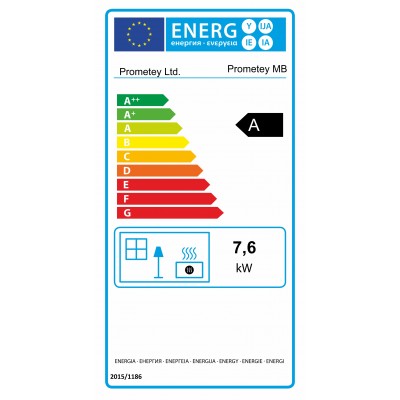 Salamandra a lenha Prometey “Metal top”, 8kW - Salamandras a lenha