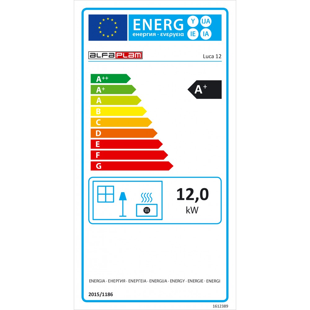 Salamandra a pellets Alfa Plam Luca 12, 12 kW | Salamandras a lenha com ventilação | Salamandras a pellets |