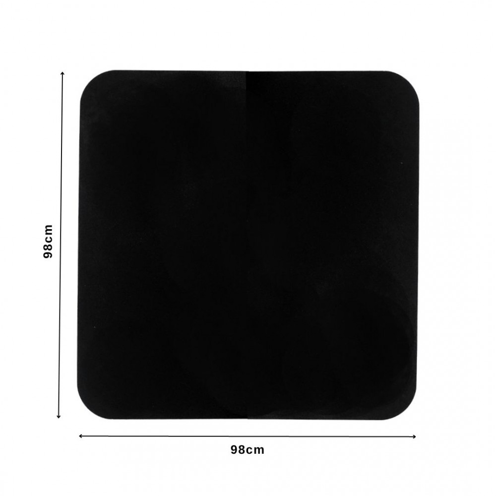 Plataforma de piso à prova de fogo para fogão a lenha, aço preto 2mm, tamanho 98x98cm | Acessórios |  |