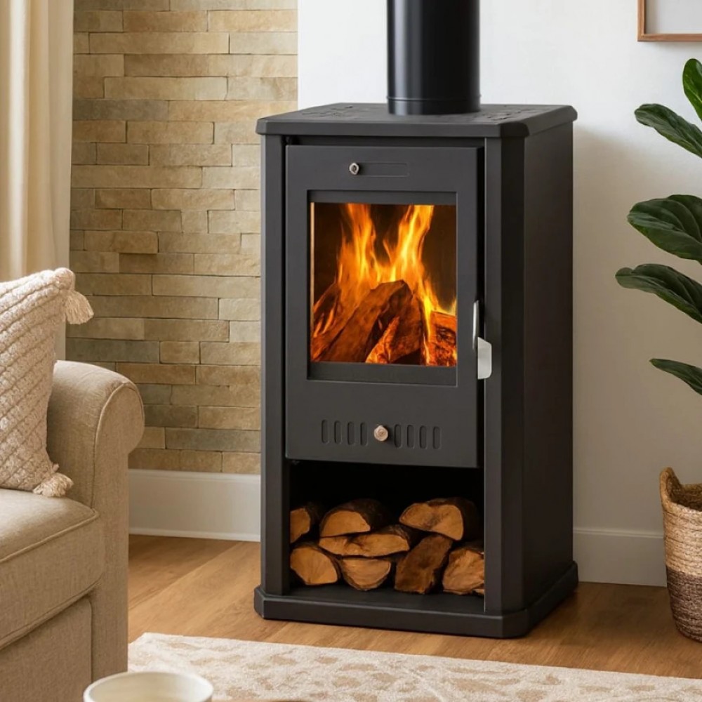 Salamandra a lenha Balkan Energy Bianca, 8.5kW | Salamandras a lenha com ventilação | Salamandras a lenha |