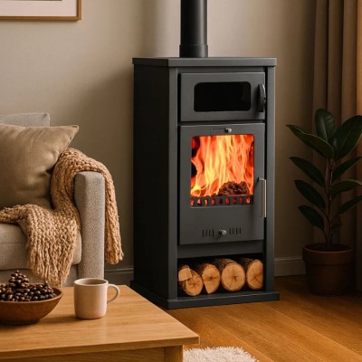 Salamandra a lenha com forno Balkan Energy Troy, 7.8kW - Produtos para comparar