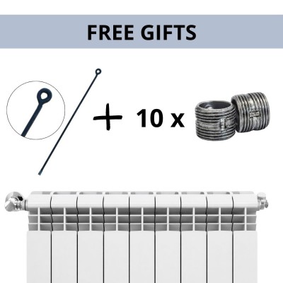 Conjunto completo de radiadores de alumínio Helyos Evo H350, 10 peças x 10 seções - Radiadores