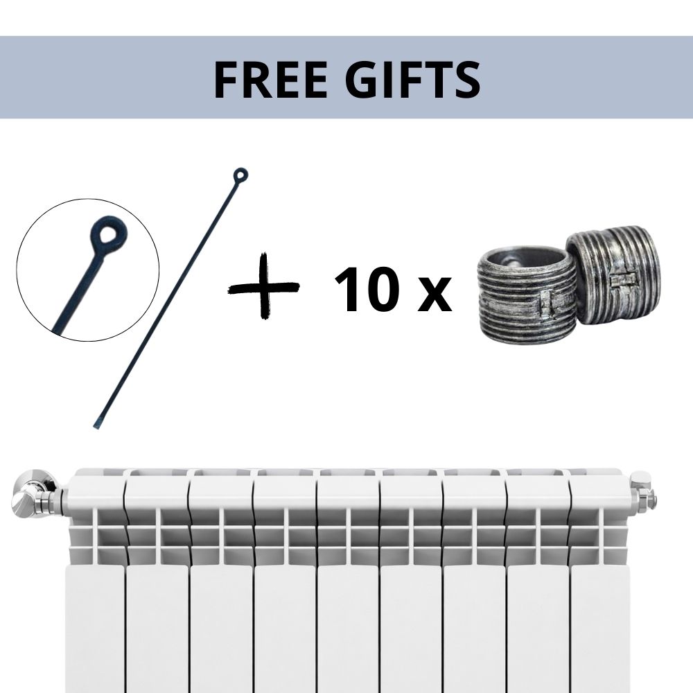 Conjunto completo de radiadores de alumínio Helyos Evo H500, 10 peças x 10 seções | Radiadores de alumínio | Radiadores |