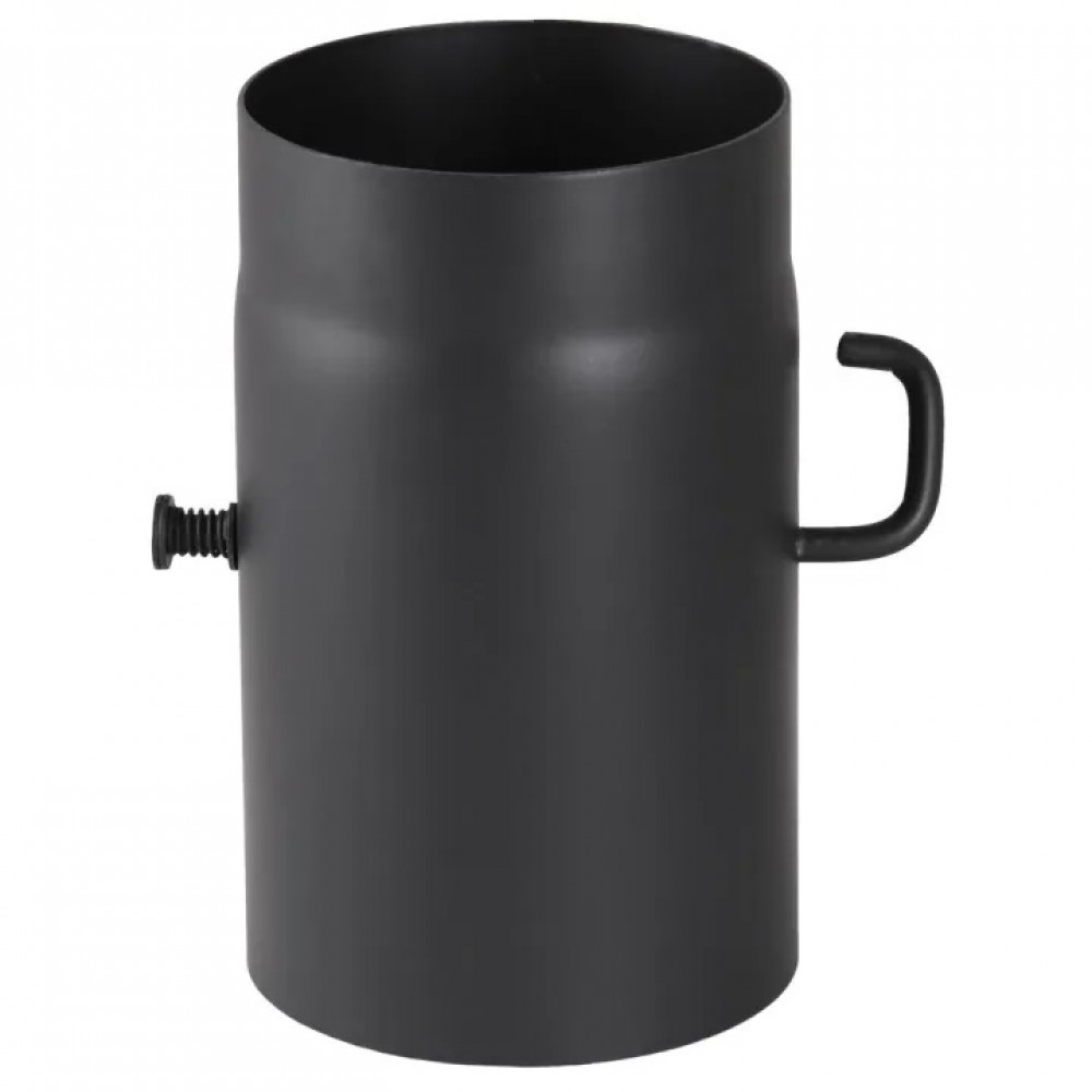 Tubo de chaminé em aço preto PARKANEX com regulador, reto, comprimento 0.25m, Ø130, Espessura 2mm | Chaminés curvas | Chaminés |