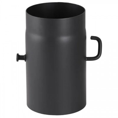 Tubo de chaminé em aço preto PARKANEX com regulador, reto, comprimento 0.25m, Ø130, Espessura 2mm - Chaminés curvas