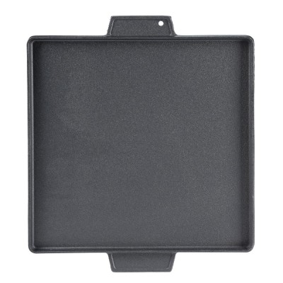 Chapa de grelhar em ferro fundido reversível, 38x38 cm - Placa de ferro fundido