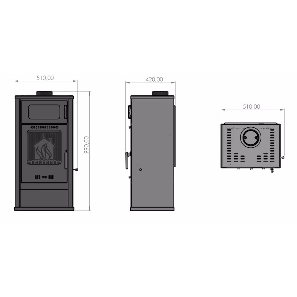 Salamandra a lenha com forno Balkan Energy Troy, 7.8kW | Salamandras a lenha com ventilação | Salamandras a lenha |