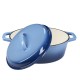 Panela de ferro fundido esmaltada, azul, oval, 33x27см |  |  |