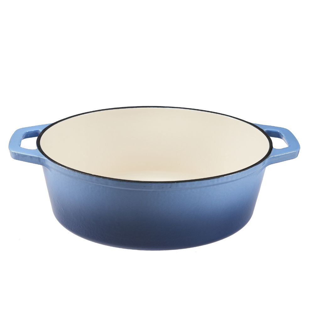 Panela de ferro fundido esmaltada, azul, oval, 33x27см |  |  |