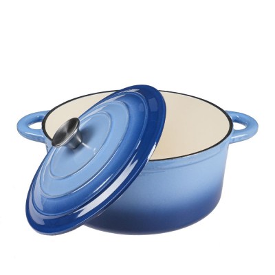 Panela de ferro fundido esmaltada, azul, Ф22 - Panela de ferro fundido