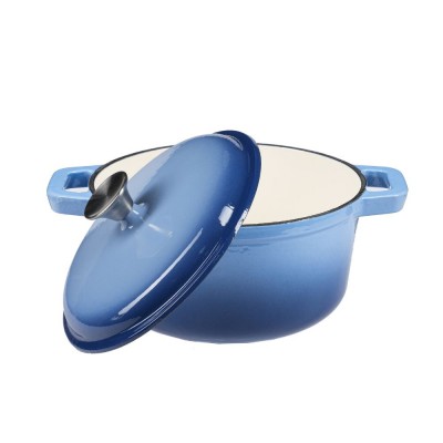 Panela de ferro fundido esmaltada, azul, Ф24 - Panela de ferro fundido