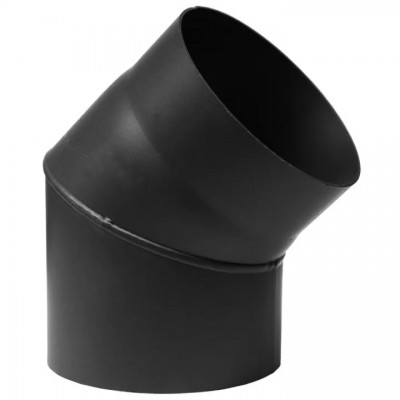 Chaminé curva 45° PARKANEX, aço, preto, Ø130, Espessura 2mm - Chaminés curvas