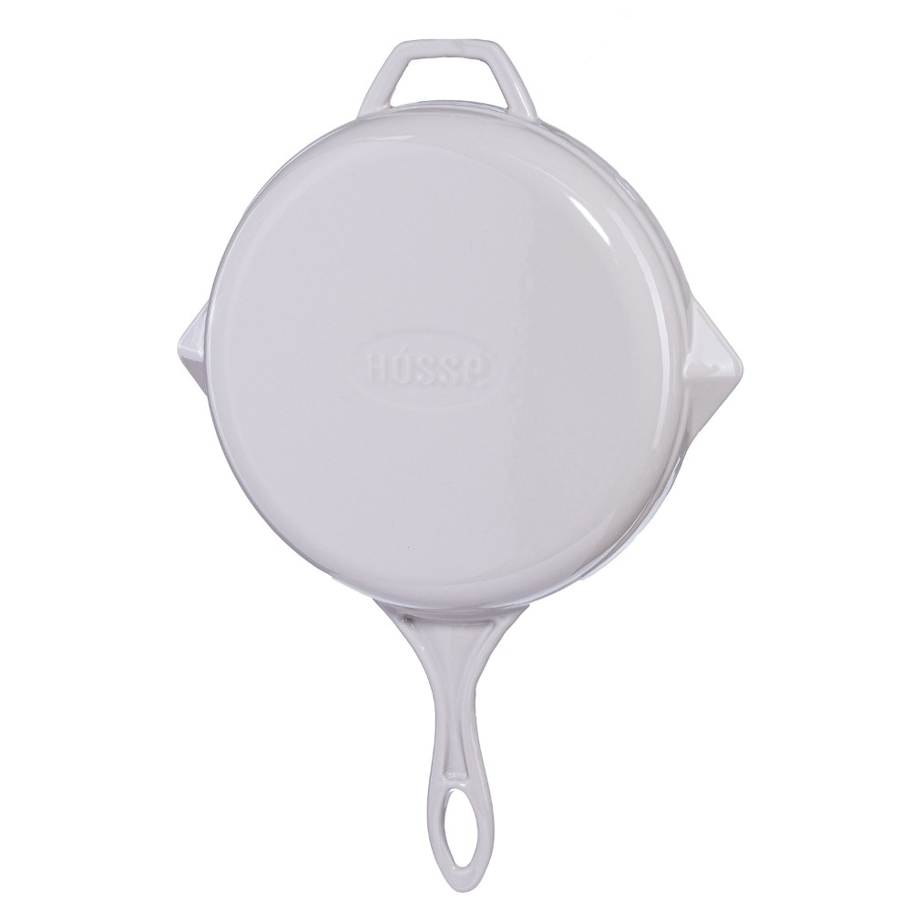 Frigideira de ferro fundido esmaltada Hosse, Ivory, Ф28cm | Frigideira de ferro fundido plana | Frigideira de ferro fundido |