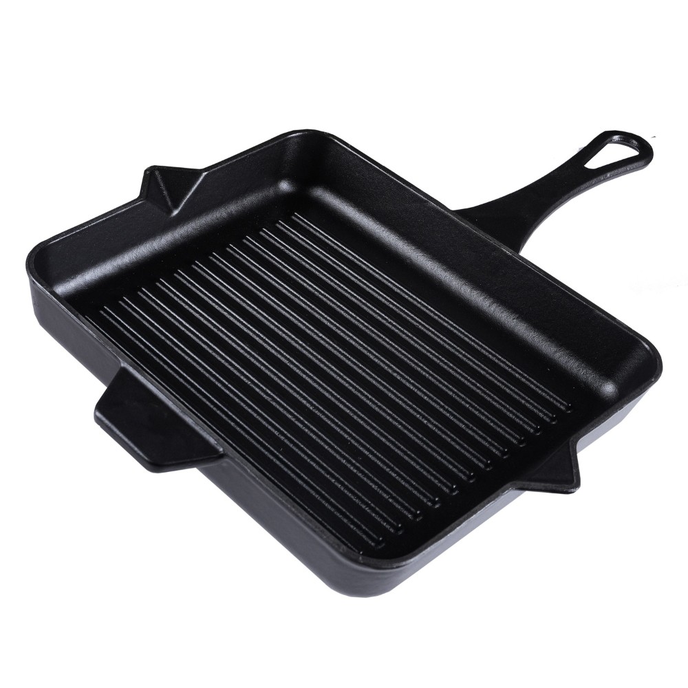 Frigideira de grelha em ferro fundido esmaltada Hosse, Black Onyx, 26x32cm | Frigideira de grelha em ferro fundido | Frigideira de ferro fundido |