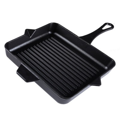 Frigideira de grelha em ferro fundido esmaltada Hosse, Black Onyx, 26x32cm - Frigideira de grelha em ferro fundido
