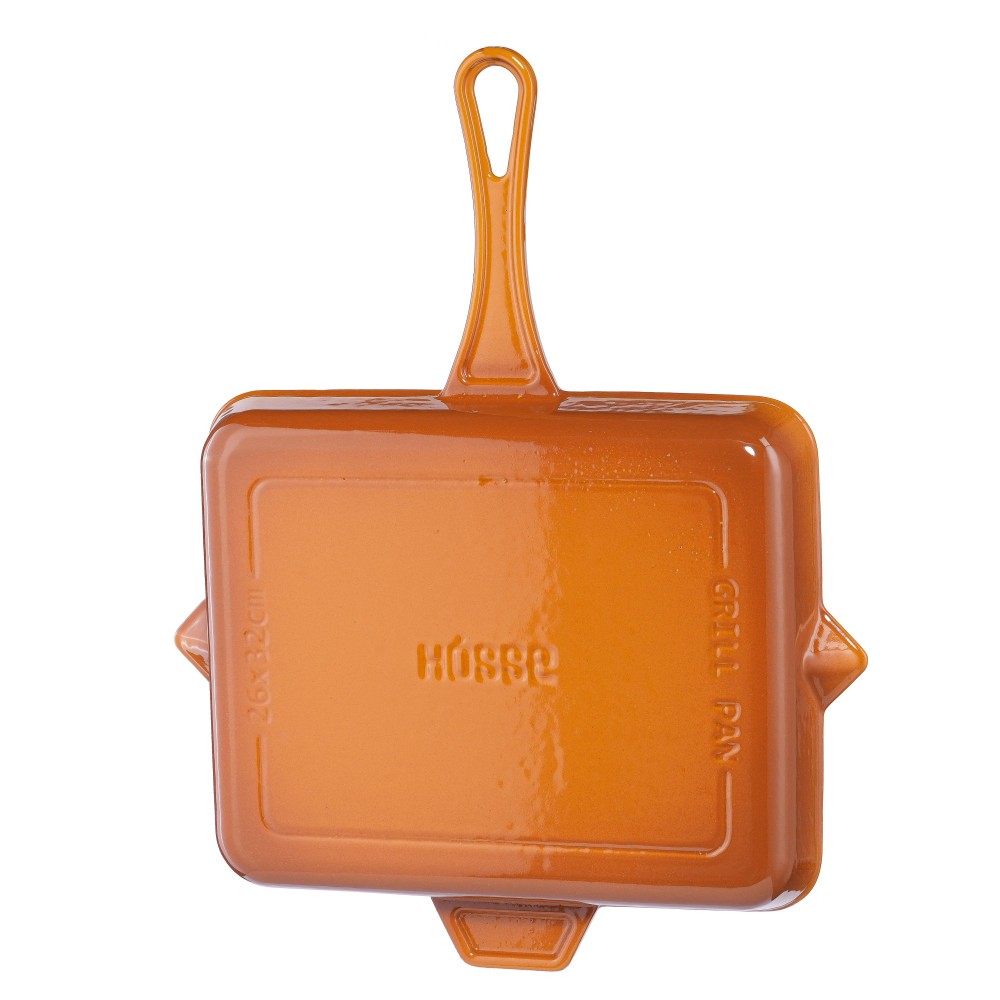 Frigideira de grelha em ferro fundido esmaltada Hosse, Dijon, 26x32cm | Frigideira de grelha em ferro fundido | Frigideira de ferro fundido |