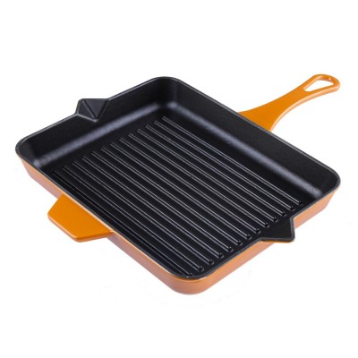 Frigideira de grelha em ferro fundido esmaltada Hosse, Dijon, 26x32cm - Frigideira de grelha em ferro fundido