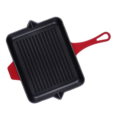Frigideira de grelha em ferro fundido esmaltada Hosse, Rubin, 26x32cm - Frigideira de grelha em ferro fundido