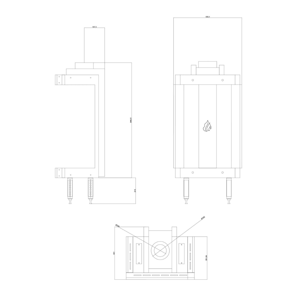Lareira a gás Velmora Fire GAS STANDING PANORAMA, 3.9kW - 6.0kW | Lareiras a gás | Lareiras |