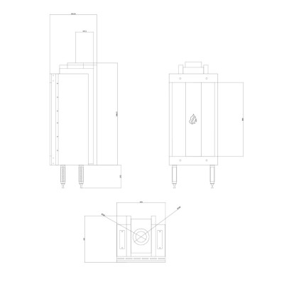 Lareira a gás Velmora Fire GAS STANDING STRAIGHT, 3.9kW - 6.0kW - Lareiras a gás