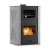 Salamandra a lenha para aquecimento central com forno Velmora Fire ATS HYDRO MASINA 90-25 cinza, 25kW