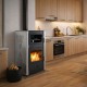 Salamandra a lenha para aquecimento central com forno Velmora Fire ATS HYDRO ΜΑSΙΝΑ 90-25 cinza, 25kW | Salamandras a lenha para aquecimento central | Salamandras a lenha |