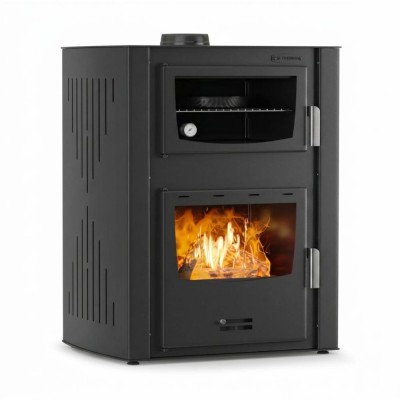 Salamandra a lenha para aquecimento central com forno Velmora Fire ATS HYDRO ΜΑSΙΝΑ 90-30 preto, 35kW - Produtos para comparar