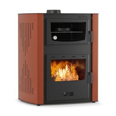 Salamandra a lenha para aquecimento central com forno Velmora Fire ATS HYDRO ΜΑSΙΝΑ 90-30 terracota, 35kW - Produtos para comparar