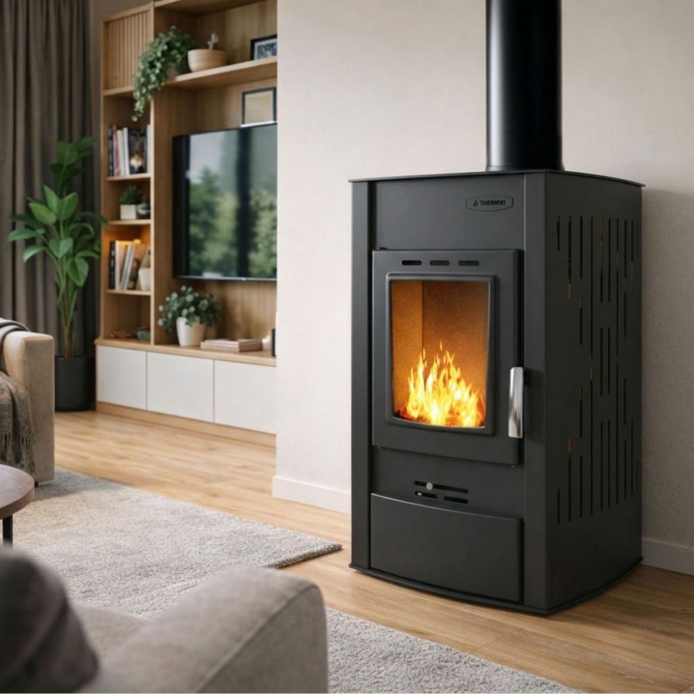 Salamandra a lenha para aquecimento central Velmora Fire ATS HYDRO preto, 25kW | Salamandras a lenha para aquecimento central | Salamandras a lenha |