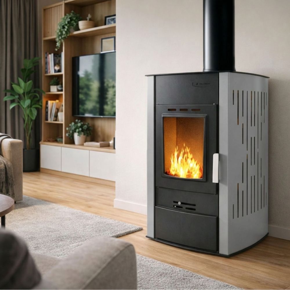 Salamandra a lenha para aquecimento central Velmora Fire ATS HYDRO cinza, 25kW | Salamandras a lenha para aquecimento central | Salamandras a lenha |