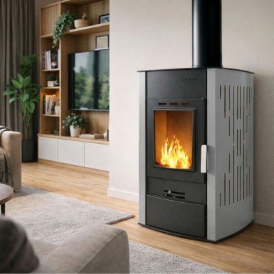 Salamandra a lenha para aquecimento central Velmora Fire ATS HYDRO cinza, 25kW - Produtos para comparar