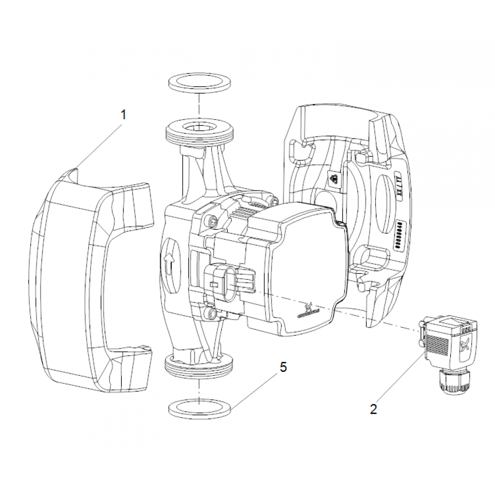 Circulation pump Grundfos Alpha1 25-40 180, altura manométrica de 4 m, caudal de 1.65 m³/h | Bombas de circulação | Bombas de água |